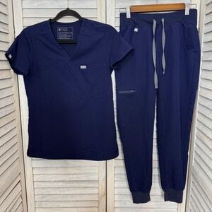 Figs Navy Blue Scrub Set